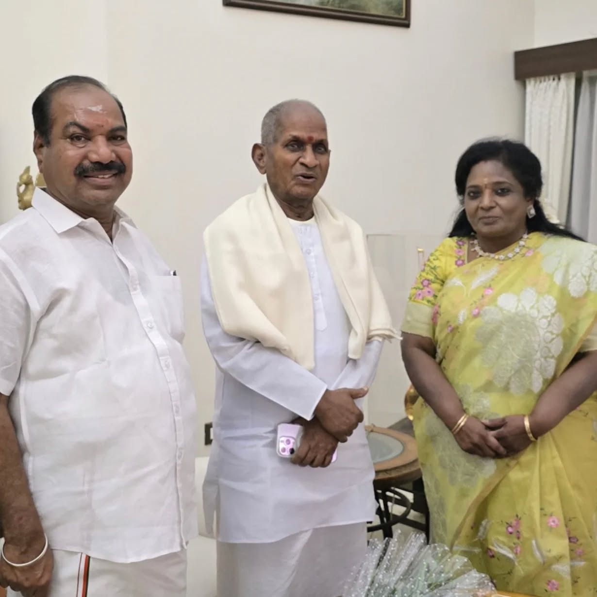 A courtesy visit with former Governor Tamilisai Soundararajan and a senior leader, part of Kalidass's regular round of meetings with party elders and community figures in Chennai.