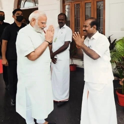 A memorable moment greeting Prime Minister Narendra Modi — a highlight among Kalidass's engagements at the national level.